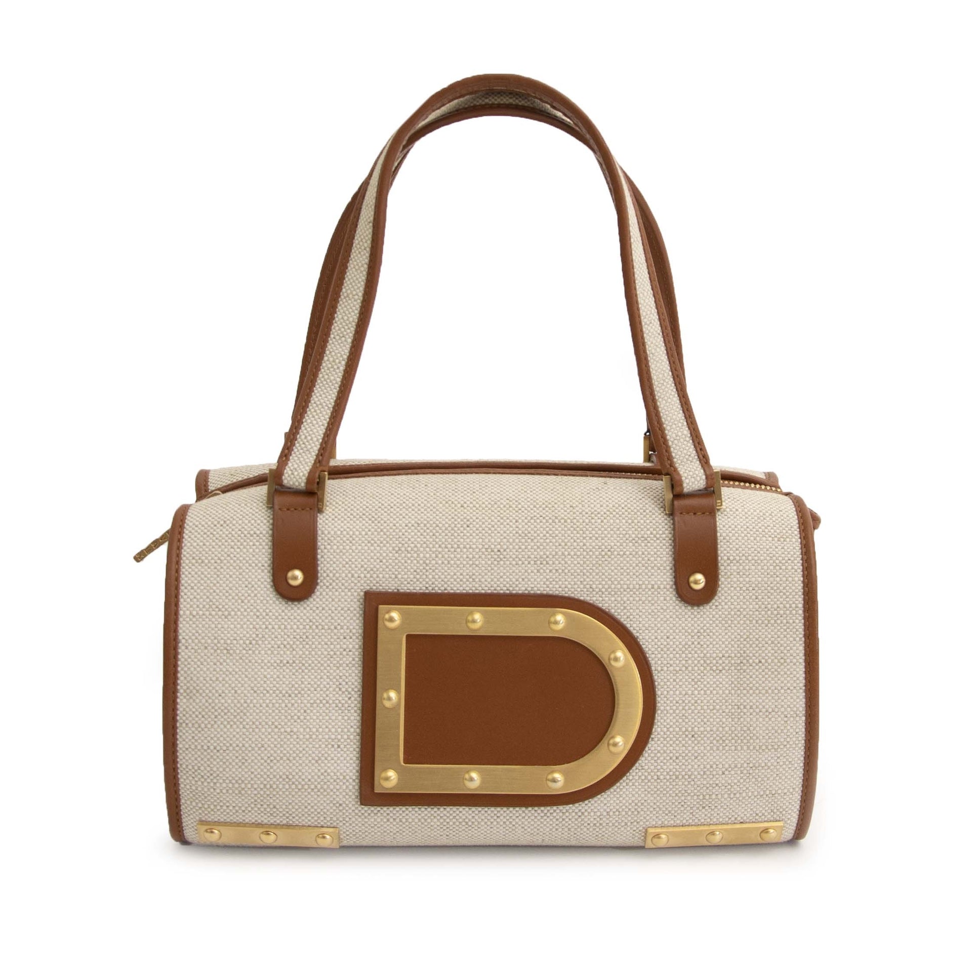 Delvaux Le Astrid MM Toile Charleston Fauve
