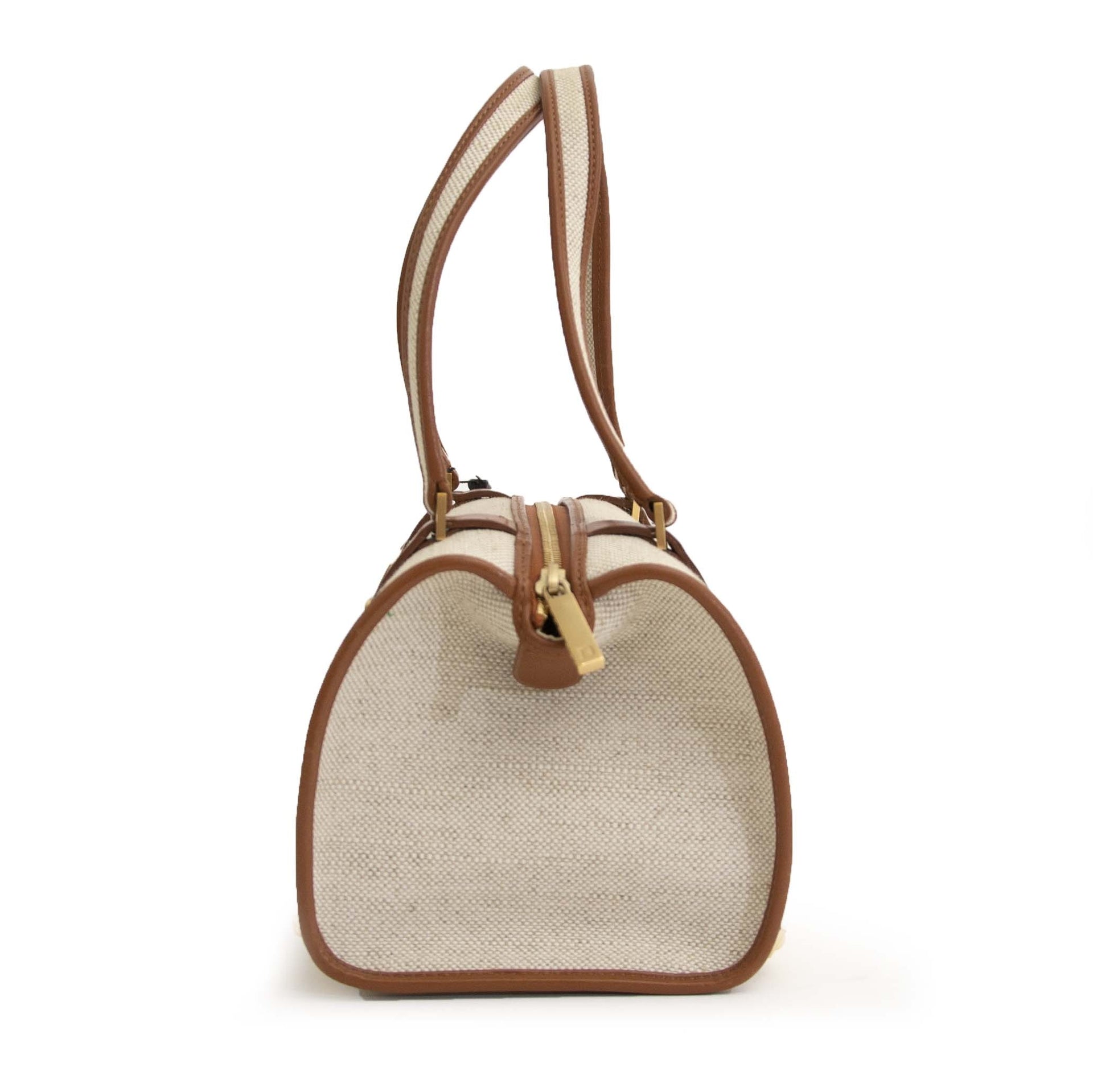 Delvaux Le Astrid MM Toile Charleston Fauve