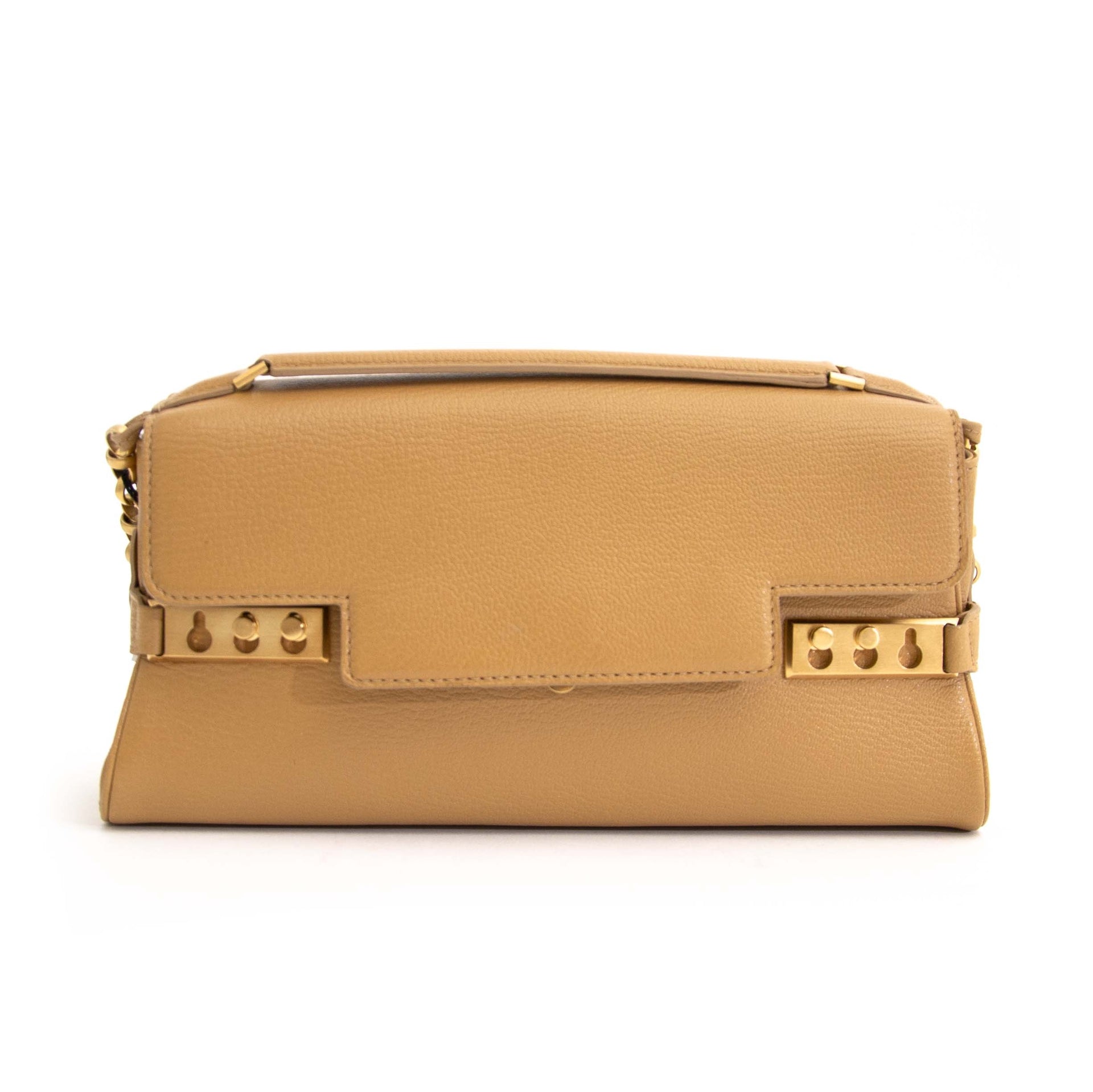 Delvaux Camel Tempête Evening Bag Koop en verkoop tweedehands vintage Delvaux handtassen online Antwerpen België