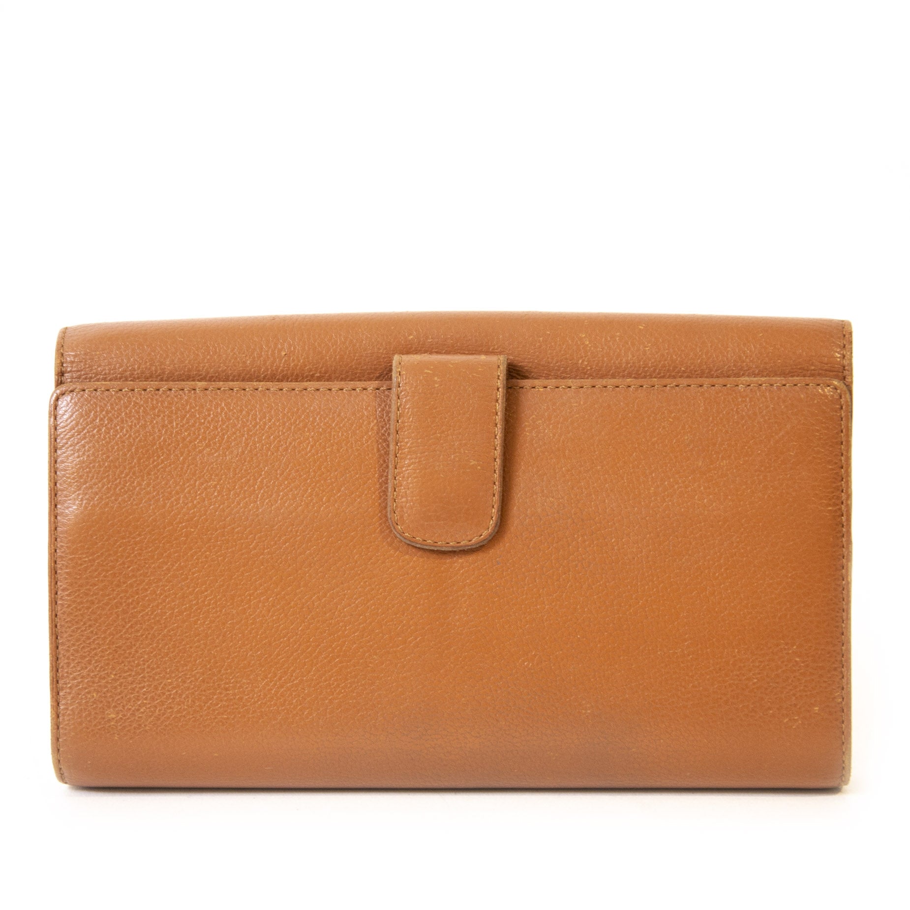 Authentic second-hand vintage Delvaux Camel Lingot Wallet buy online webshop LabelLOV