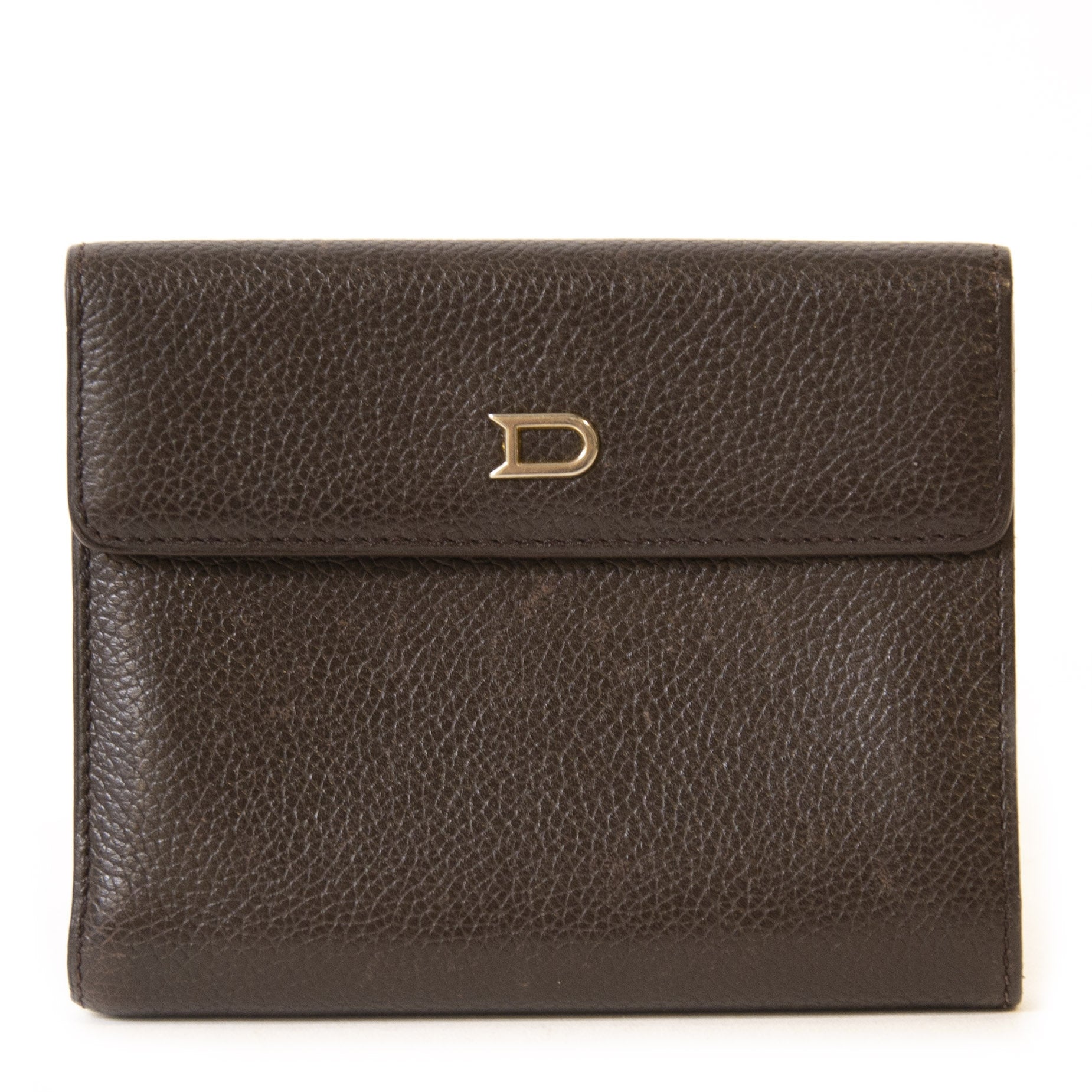 Authentic second-hand vintage Delvaux Dark Brown Wallet buy online webshop LabelLOV