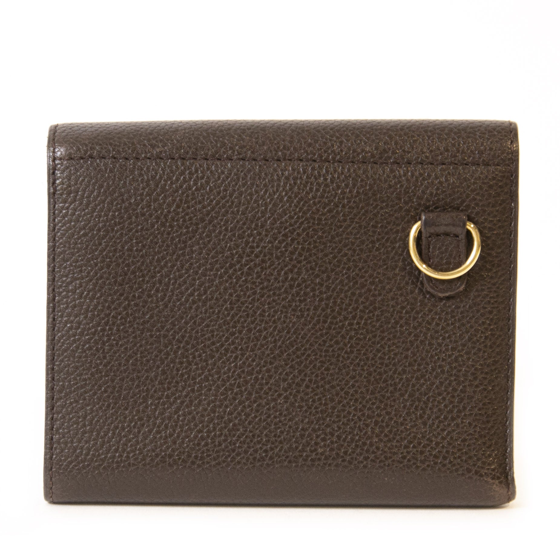 Authentieke tweedehands vintage Delvaux Dark Brown Wallet koop online webshop LabelLOV