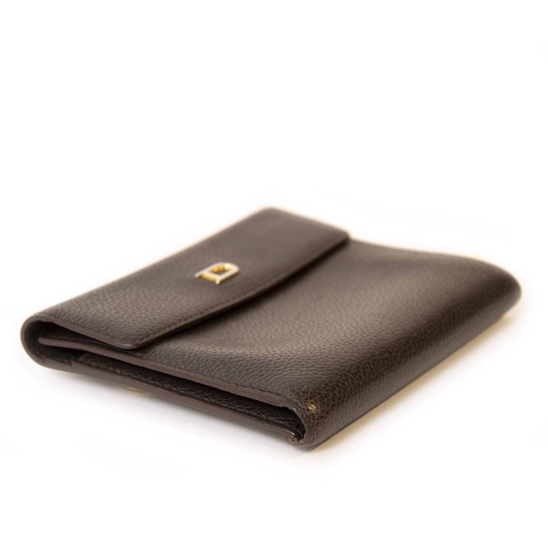 Authentic second-hand vintage Delvaux Dark Brown Wallet buy online webshop LabelLOV