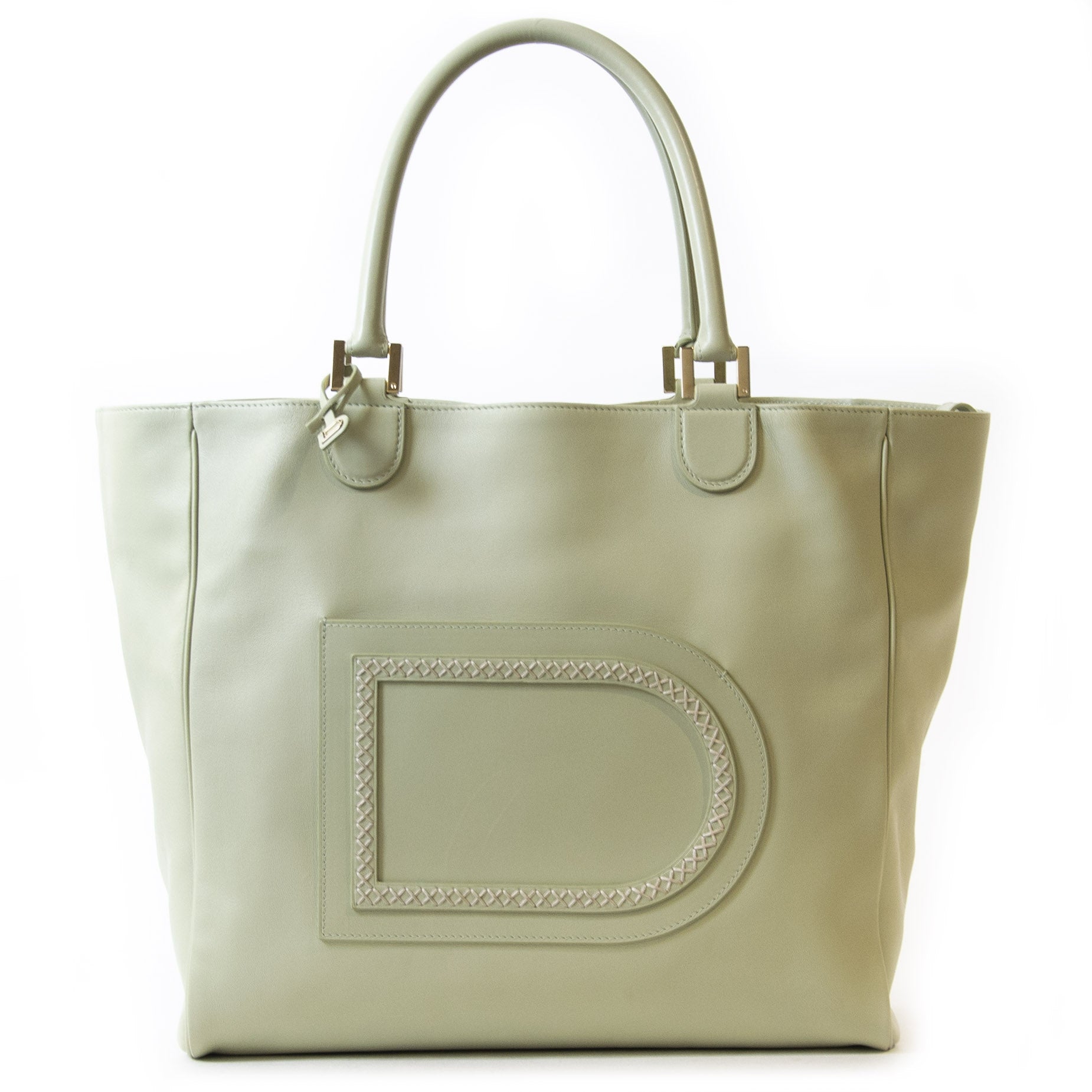Authentieke tweedehands Delvaux Le Louise Mint Green Shoulder Bag juiste prijs veilig online winkelen LabelLOV webshop luxe merken winkelen Antwerpen België mode fashion