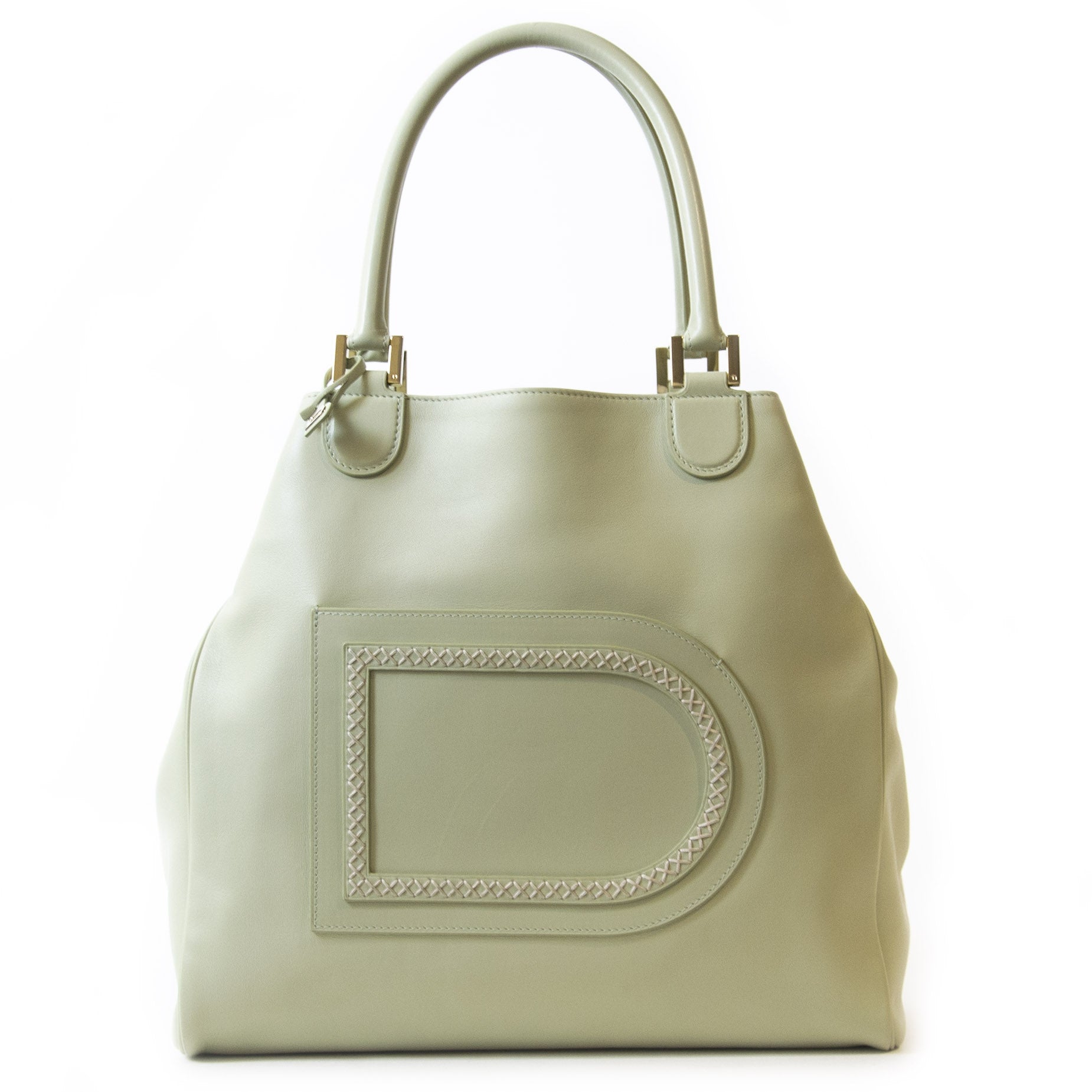 Authentieke tweedehands Delvaux Le Louise Mint Green Shoulder Bag juiste prijs veilig online winkelen LabelLOV webshop luxe merken winkelen Antwerpen België mode fashion