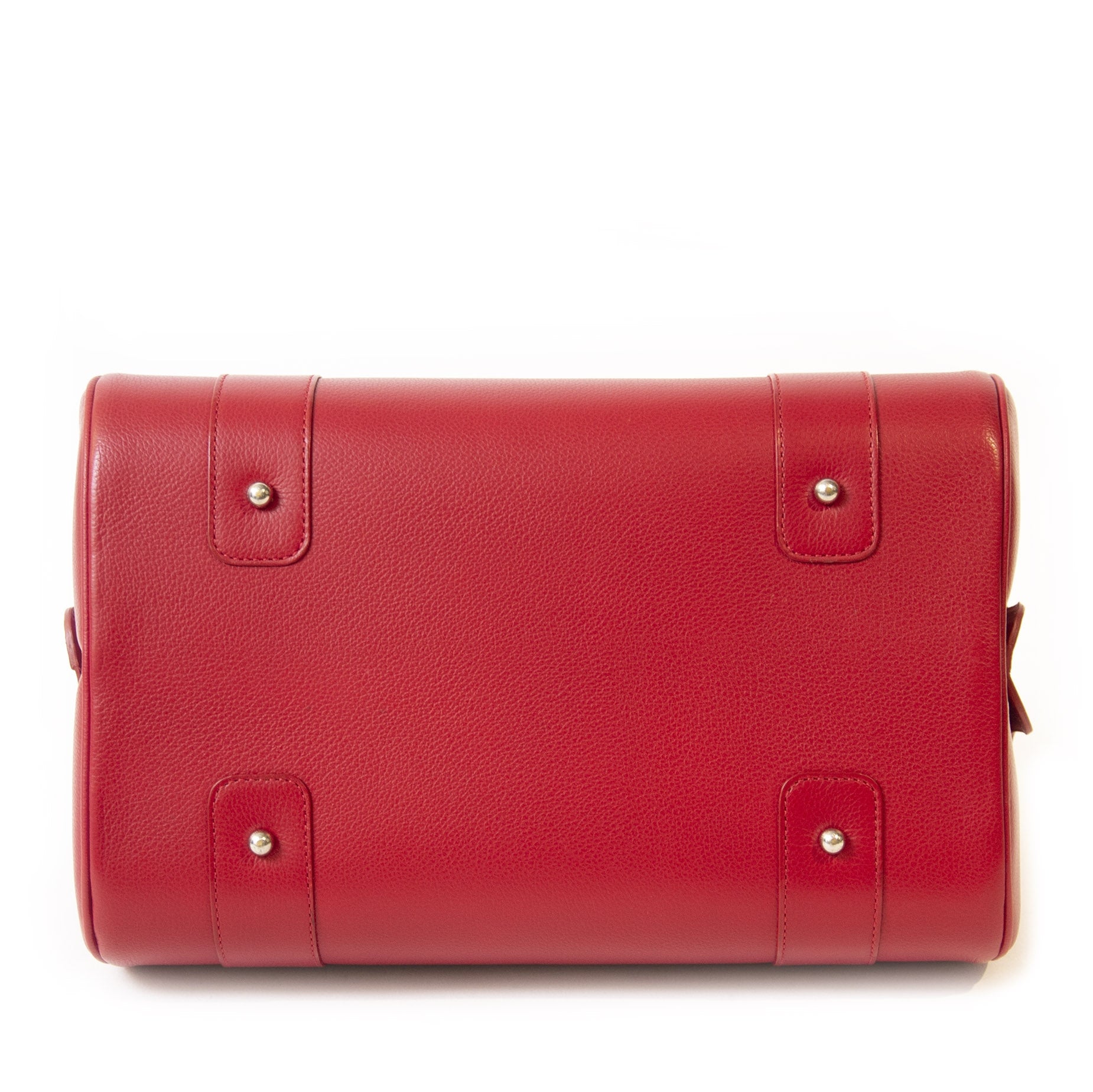 Authentique seconde main vintage Delvaux Red Paola Shoulder Bag achète en ligne webshop LabelLOV