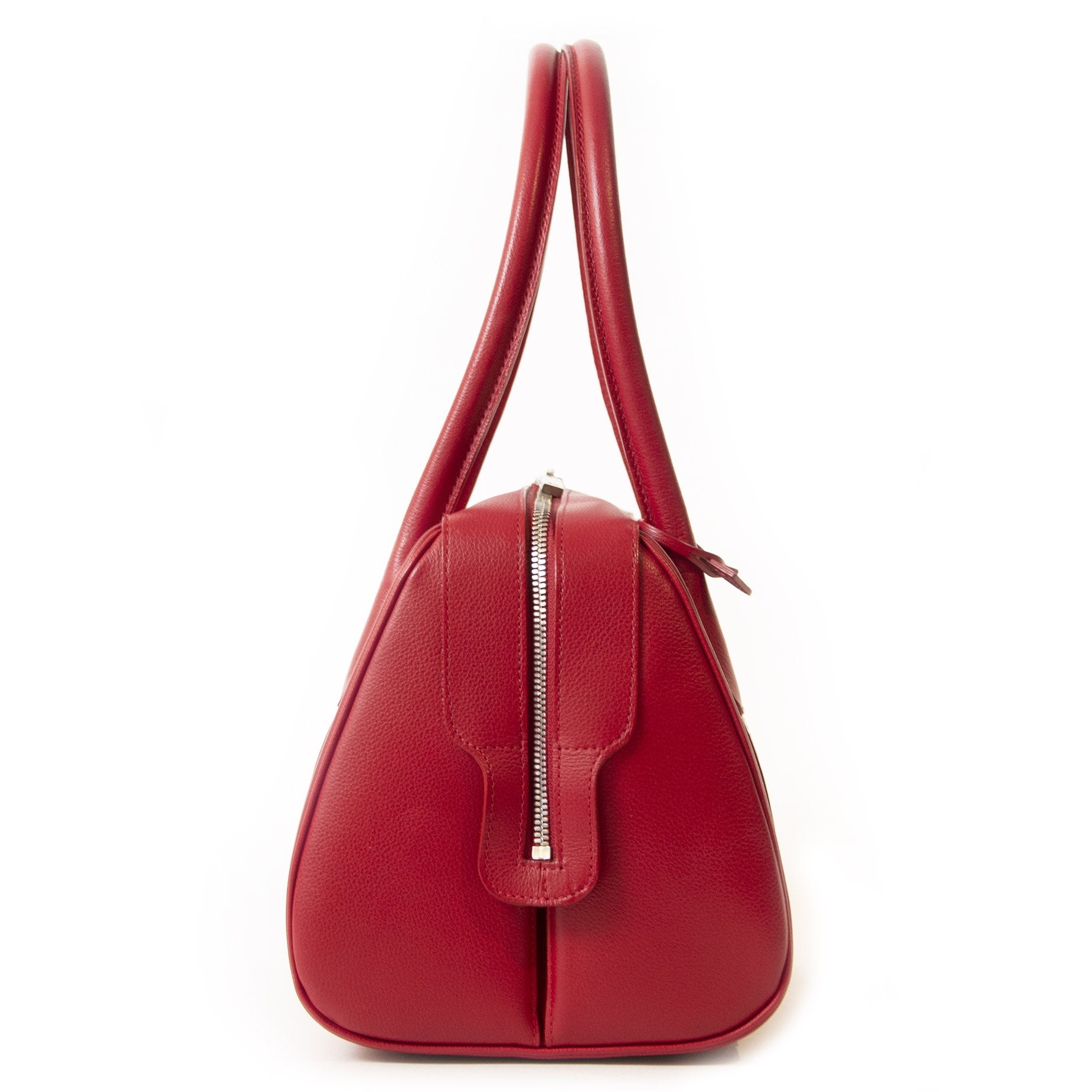 Authentique seconde main vintage Delvaux Red Paola Shoulder Bag achète en ligne webshop LabelLOV