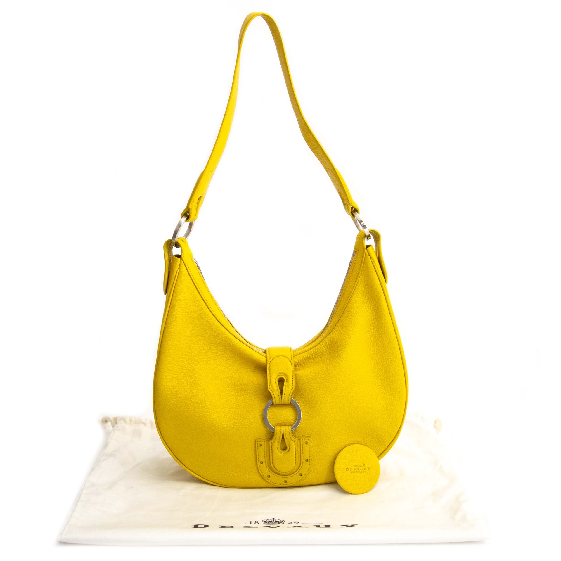 Delvaux Camille PM Chèvre Glacée Souple Yellow
