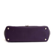 Versace Purple Embroidered Leather Flap Bag