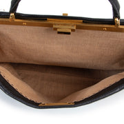 Shop safe online 100% authentic Fendi Black Selleria Leather Large Peekaboo Shoulder Bag in very good condition at the right price at Labellov in Antwerp.