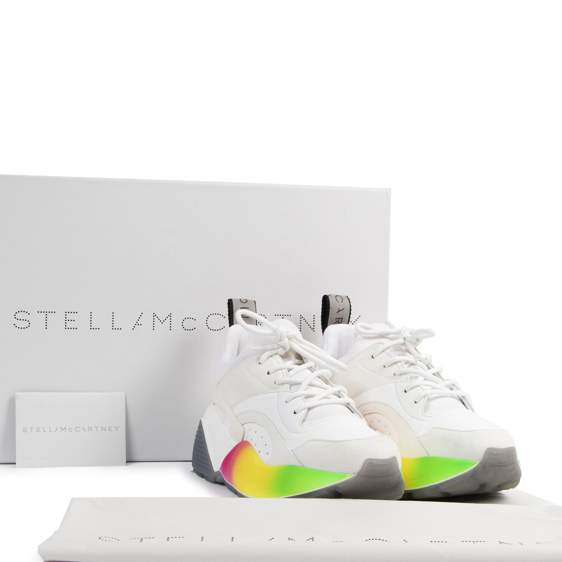 Authentieke Tweedehands Stella McCartney Eclypse Rainbow Sneakers - Size 37 juiste prijs veilig online shoppen luxe merken webshop winkelen Antwerpen België mode fashion