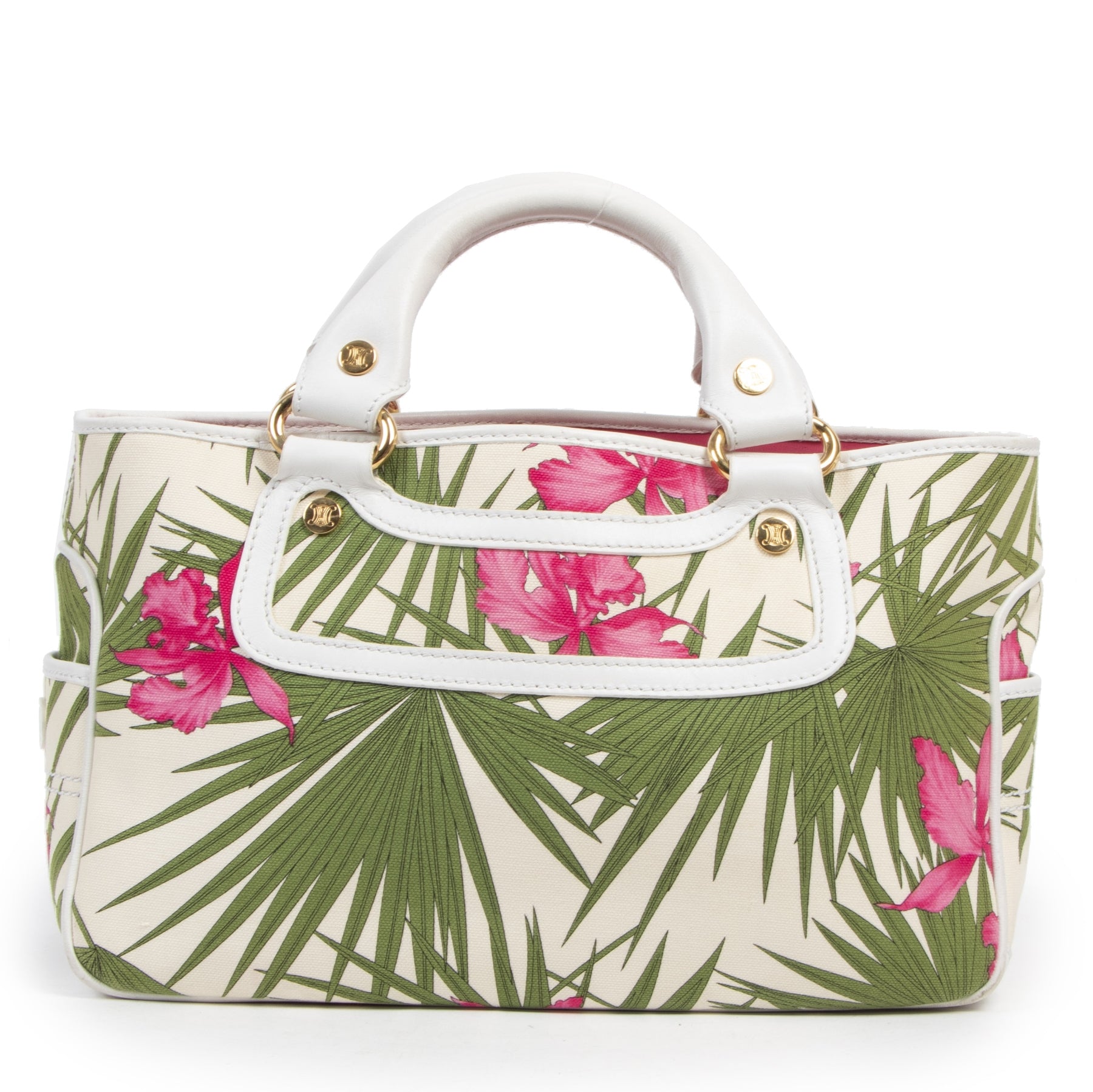 Authentieke Tweedehands Celine Boogie Flower Bag juiste prijs veilig online shoppen luxe merken webshop winkelen Antwerpen België mode fashion