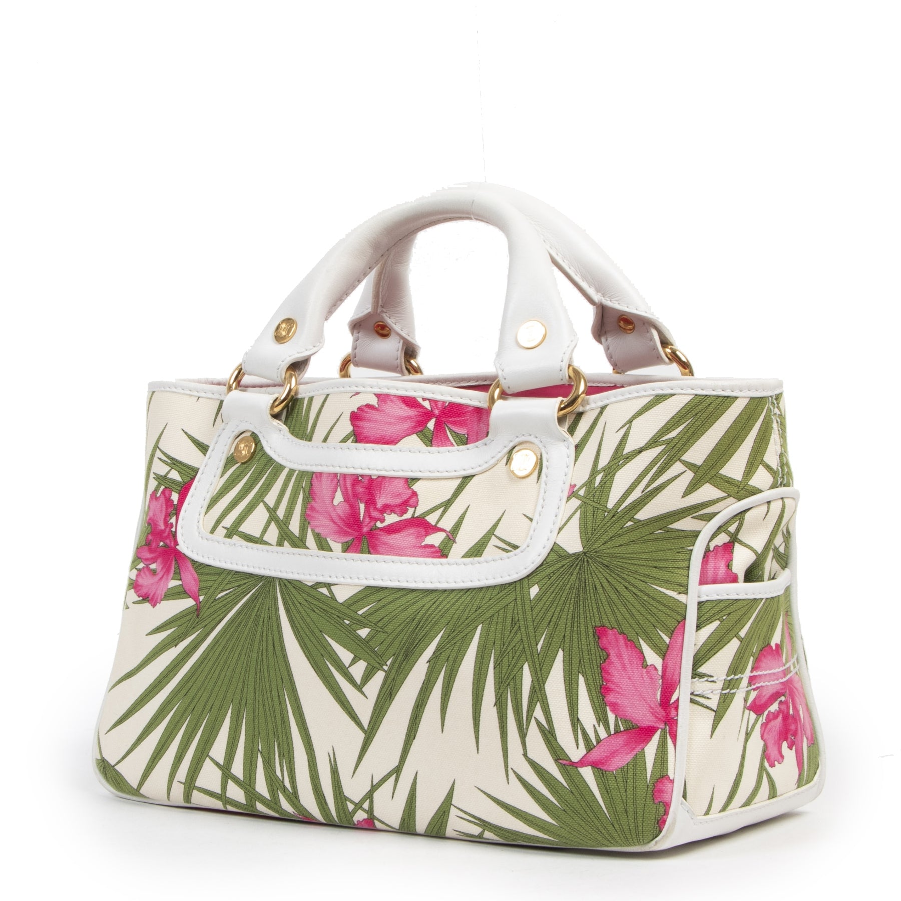 Authentieke Tweedehands Celine Boogie Flower Bag juiste prijs veilig online shoppen luxe merken webshop winkelen Antwerpen België mode fashion