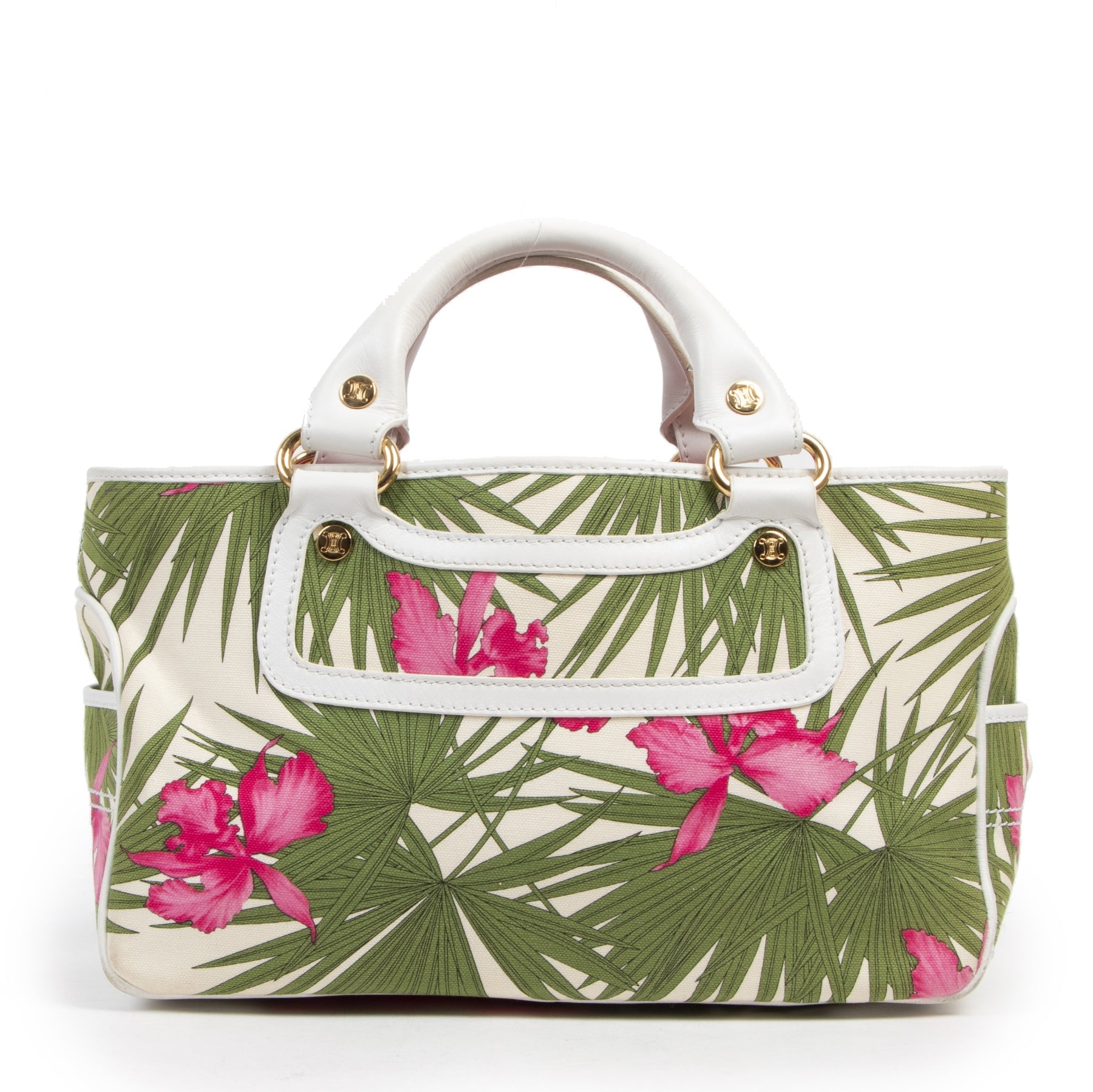Authentic secondhand Celine Boogie Flower Bag designer bags fashion luxury vintage webshop safe secure online shopping