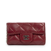 Authentic second-hand vintage Chanel Red Caviar Key Hold er buy online webshop LabelLOV