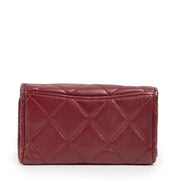 Authentieke tweedehands vintage Chanel Red Caviar Key Holder koop online webshop LabelLOV