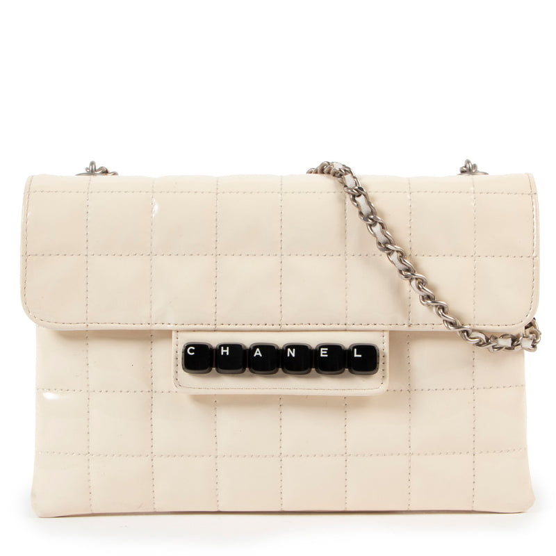 Chanel Cream Patent Keyboard Flap Bag