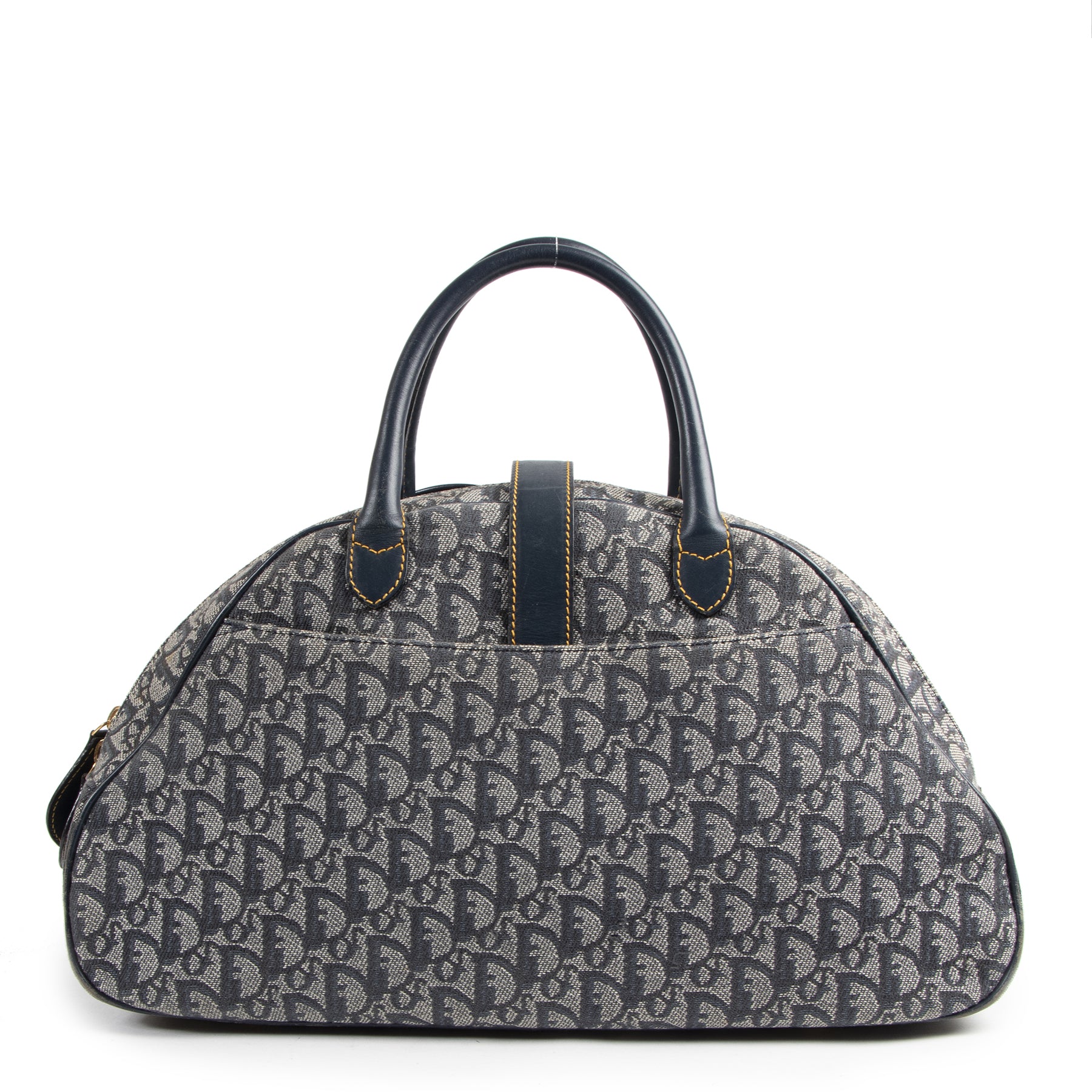 Authentic secondhand Christian Dior Blue Monogram Top Handle Bag designer bags fashion luxury vintage webshop safe secure online shopping