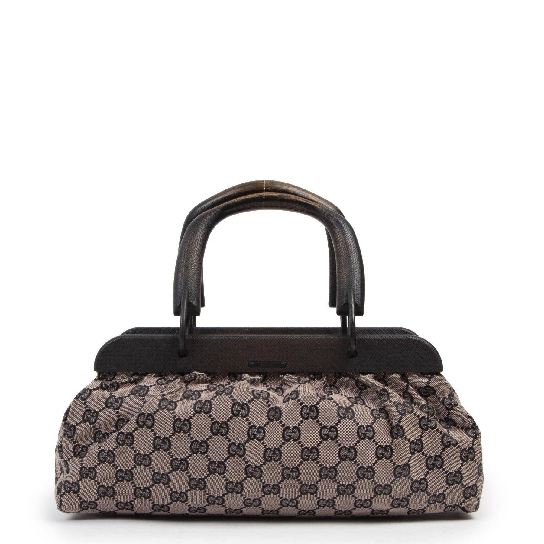 Authentic second-hand vintage Gucci Gg Monogram Canvas Top Handle Bag buy online webshop LabelLOV