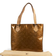 Authentieke Tweedehands Louis Vuitton Brown Vernis Houston Bag juiste prijs veilig online shoppen luxe merken webshop winkelen Antwerpen België mode fashion