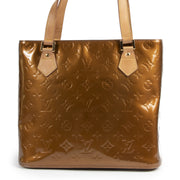 Authentic secondhand Louis Vuitton Brown Vernis Houston Bag designer bags fashion luxury vintage webshop safe secure online shopping