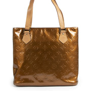 Authentieke Tweedehands Louis Vuitton Brown Vernis Houston Bag juiste prijs veilig online shoppen luxe merken webshop winkelen Antwerpen België mode fashion