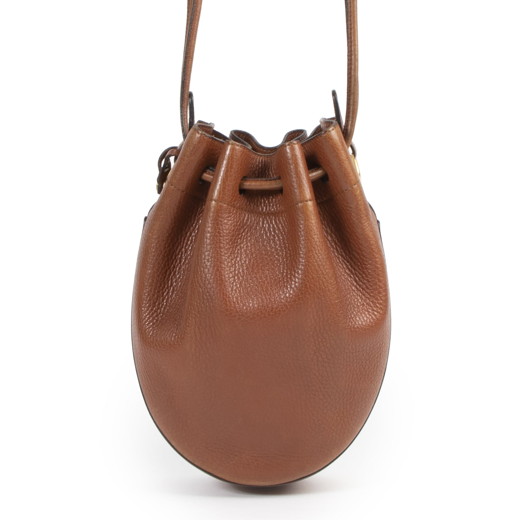 Authentic secondhand Delvaux Cognac Leather Bucket Bag designer bags fashion luxury vintage webshop safe secure online shopping