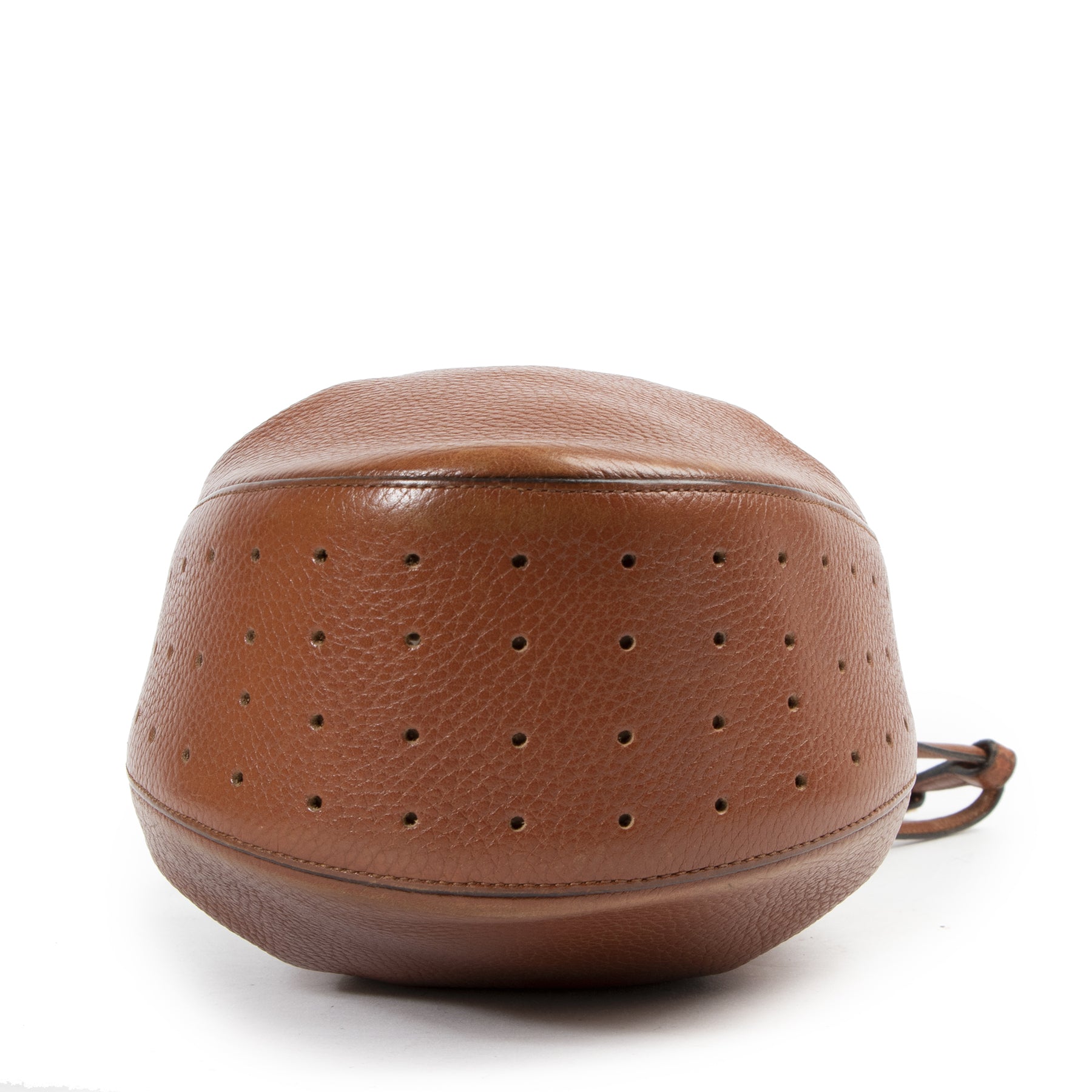 Authentieke Tweedehands Delvaux Cognac Leather Bucket Bag juiste prijs veilig online shoppen luxe merken webshop winkelen Antwerpen België mode fashion