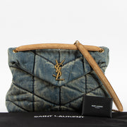 Shop the authentic Saint Laurent Quilted Denim Medium Puffer Bag on Labellov.com