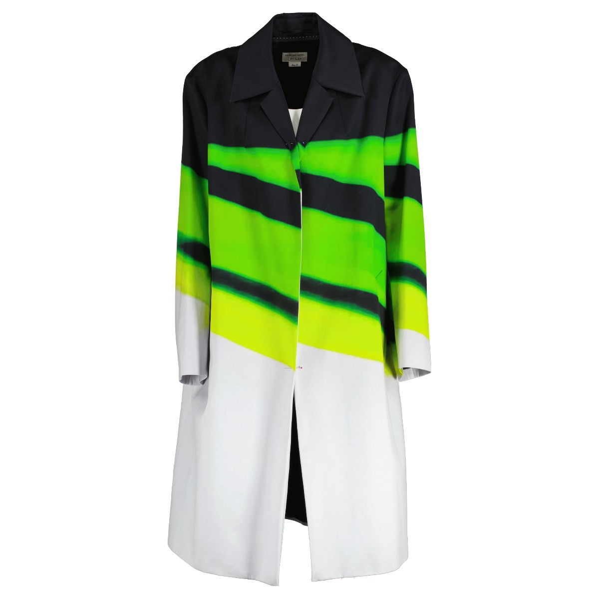 Dries Van Noten Green Len Lye Edition Stripes Coat