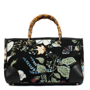 buy 100% authentic pre loved Gucci Black Flora Kris Knight Bamboo Top Handle on Labellov.com