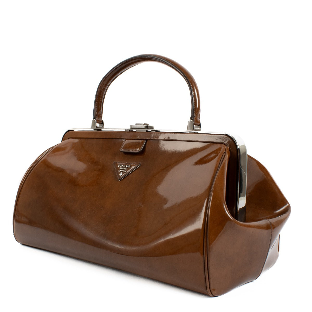 buy 100% authentic pre loved Prada Brown Top Handle Bag on Labellov.com