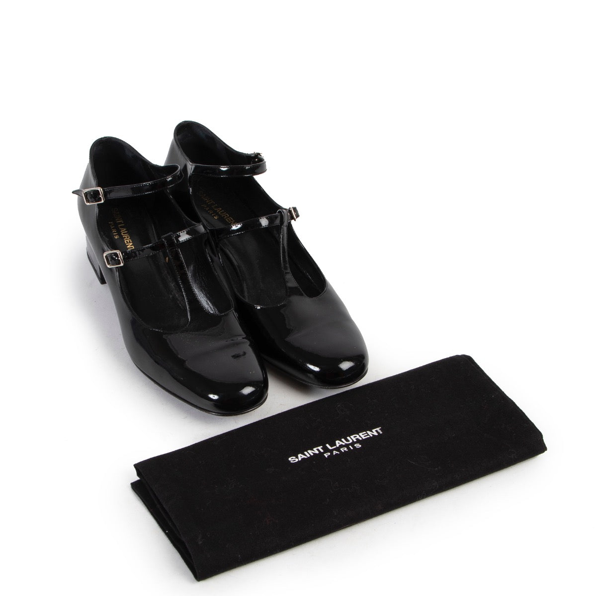 Shops safe online at Labellov in Antwerp this 100% authentic second hand Saint Laurent Black Patent Leather Heels - Size 41