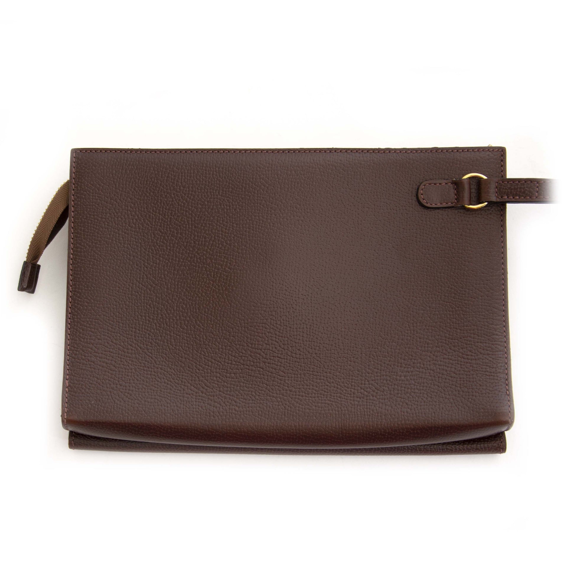 Delvaux Dark Brown Leather Pochette