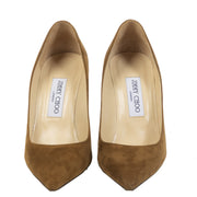 Authentieke Tweedehands Jimmy Choo Brown Suede Agnes Pumps juiste prijs veilig online shoppen luxe merken webshop winkelen Antwerpen België mode fashion