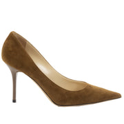 Authentieke Tweedehands Jimmy Choo Brown Suede Agnes Pumps juiste prijs veilig online shoppen luxe merken webshop winkelen Antwerpen België mode fashion