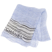 Chanel Silk Mousseline CC Logo Stripe Scarf