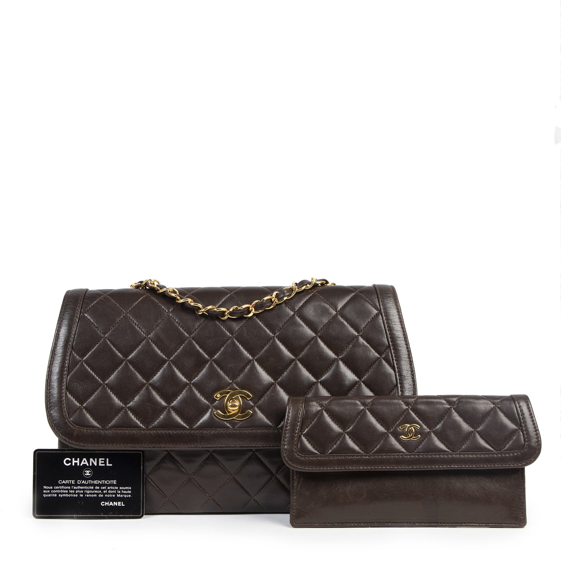 Chanel Vintage Brown Quilted Flap Bag fir the best price online