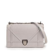 shop safe online secondhand Christian Dior Light Grey Diorama Flap Bag