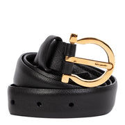 Ferragamo Black Gold Belt - Size 7