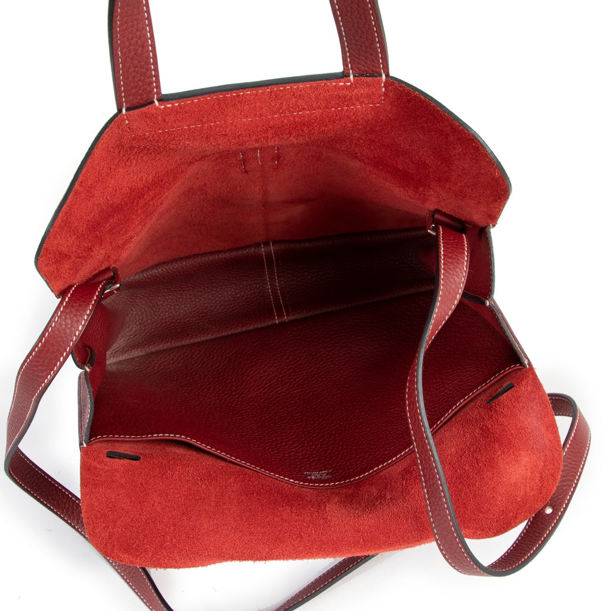 shop online authentic second hand luxury designer Hermès Halzan 31 Rouge H Taurillon Clemence PHW at Labellov