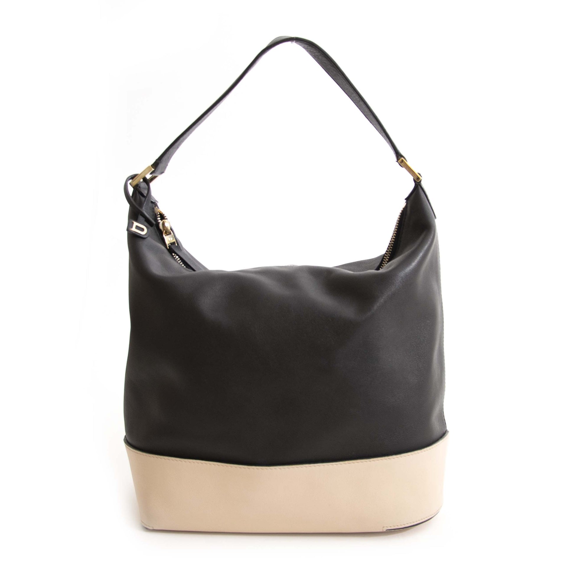 Delvaux Every D Hobo PM Allure Bicolore Noir-Nude