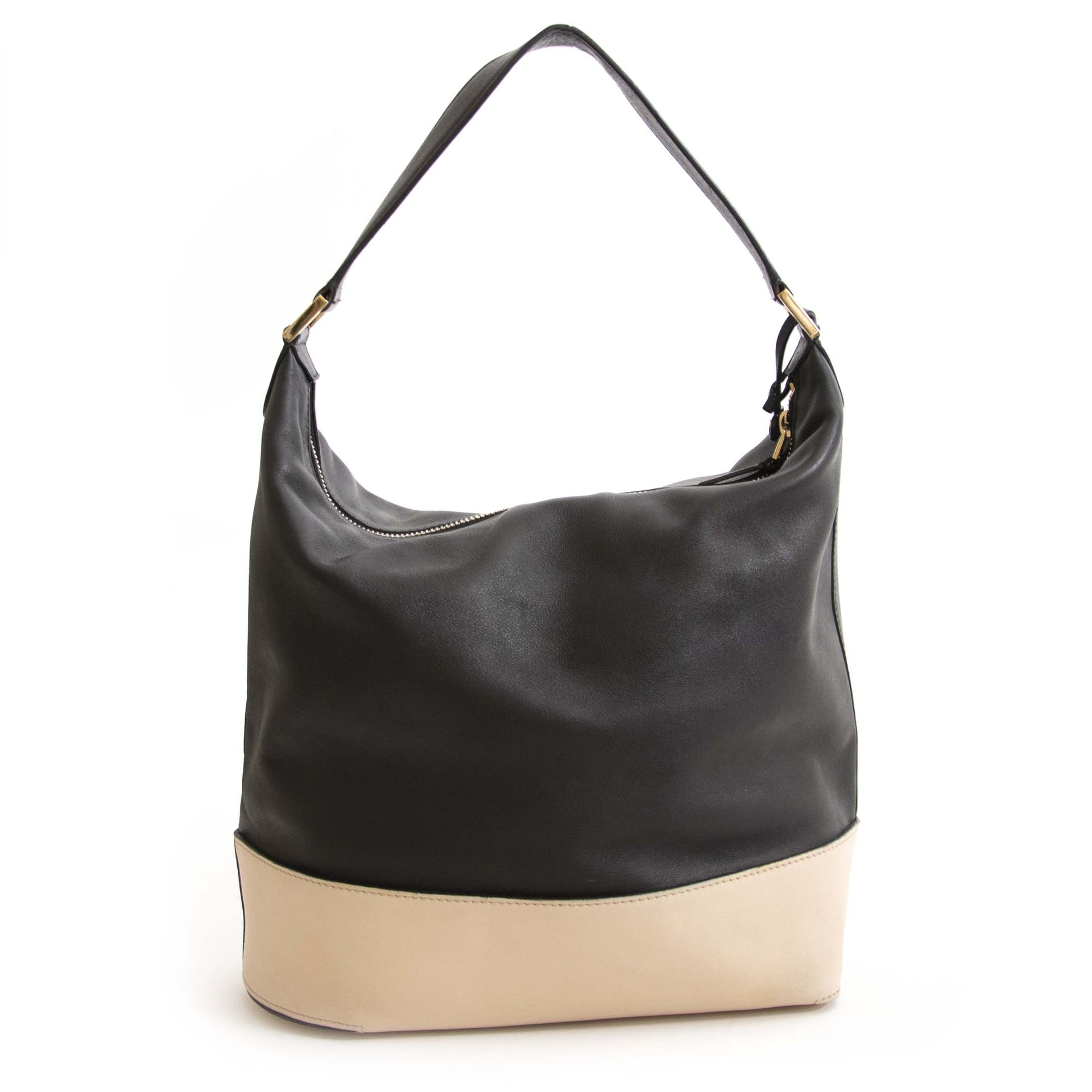 Delvaux Every D Hobo PM Allure Bicolore Noir-Nude