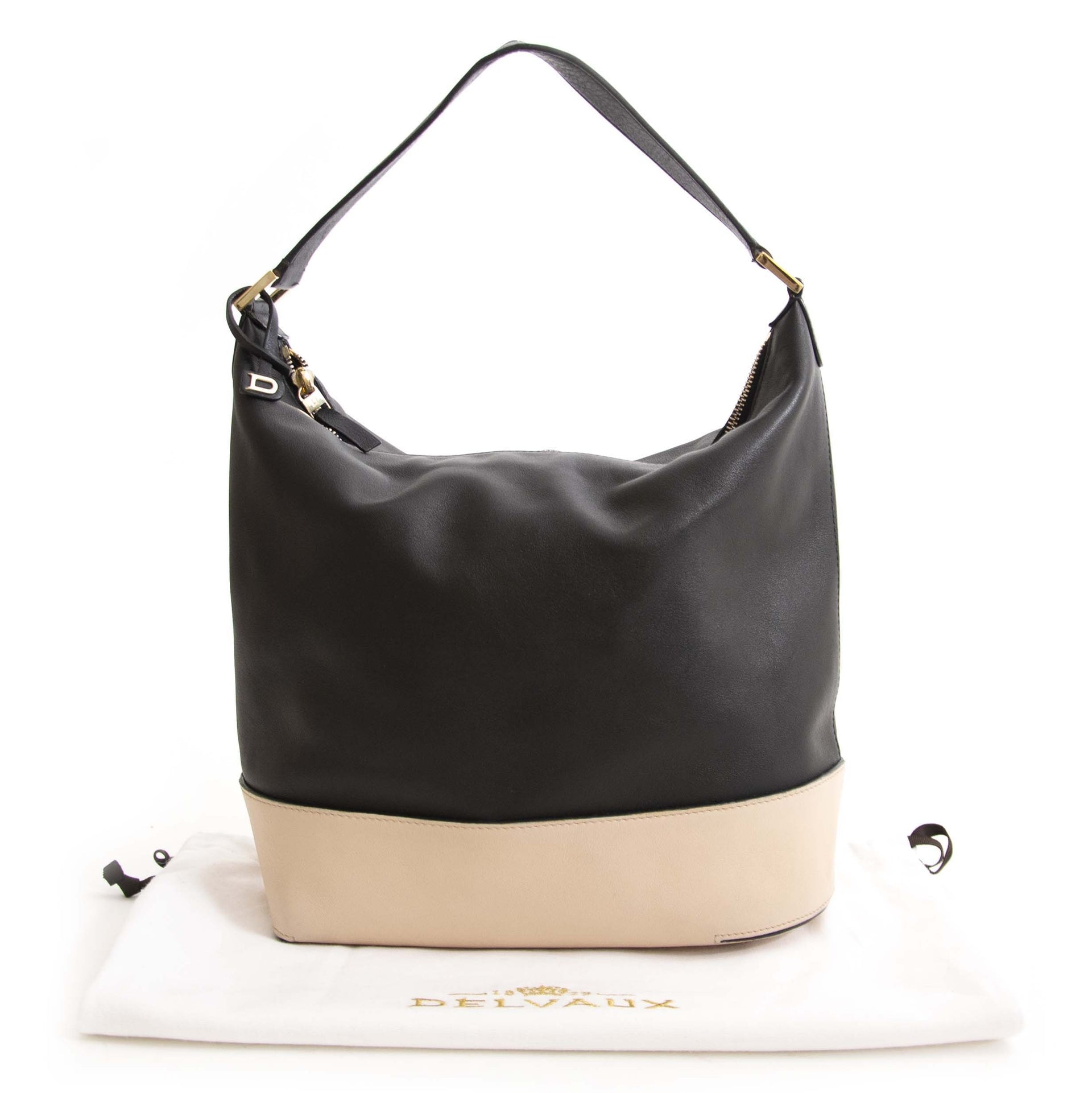 Delvaux Every D Hobo PM Allure Bicolore Noir-Nude