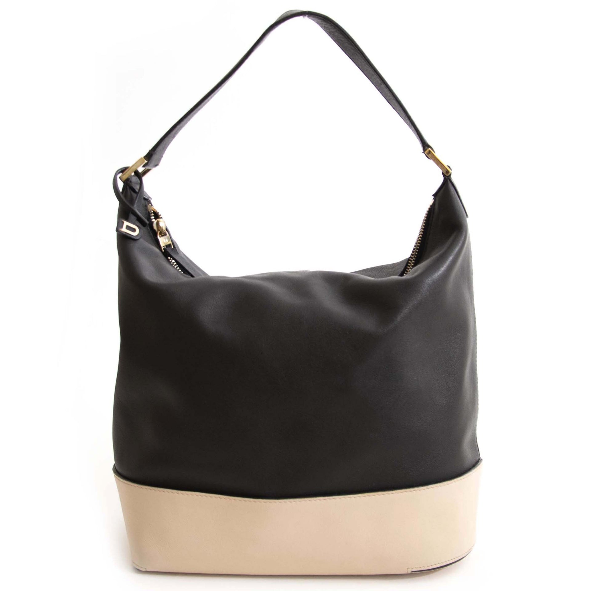 Delvaux Every D Hobo PM Allure Bicolore Noir-Nude