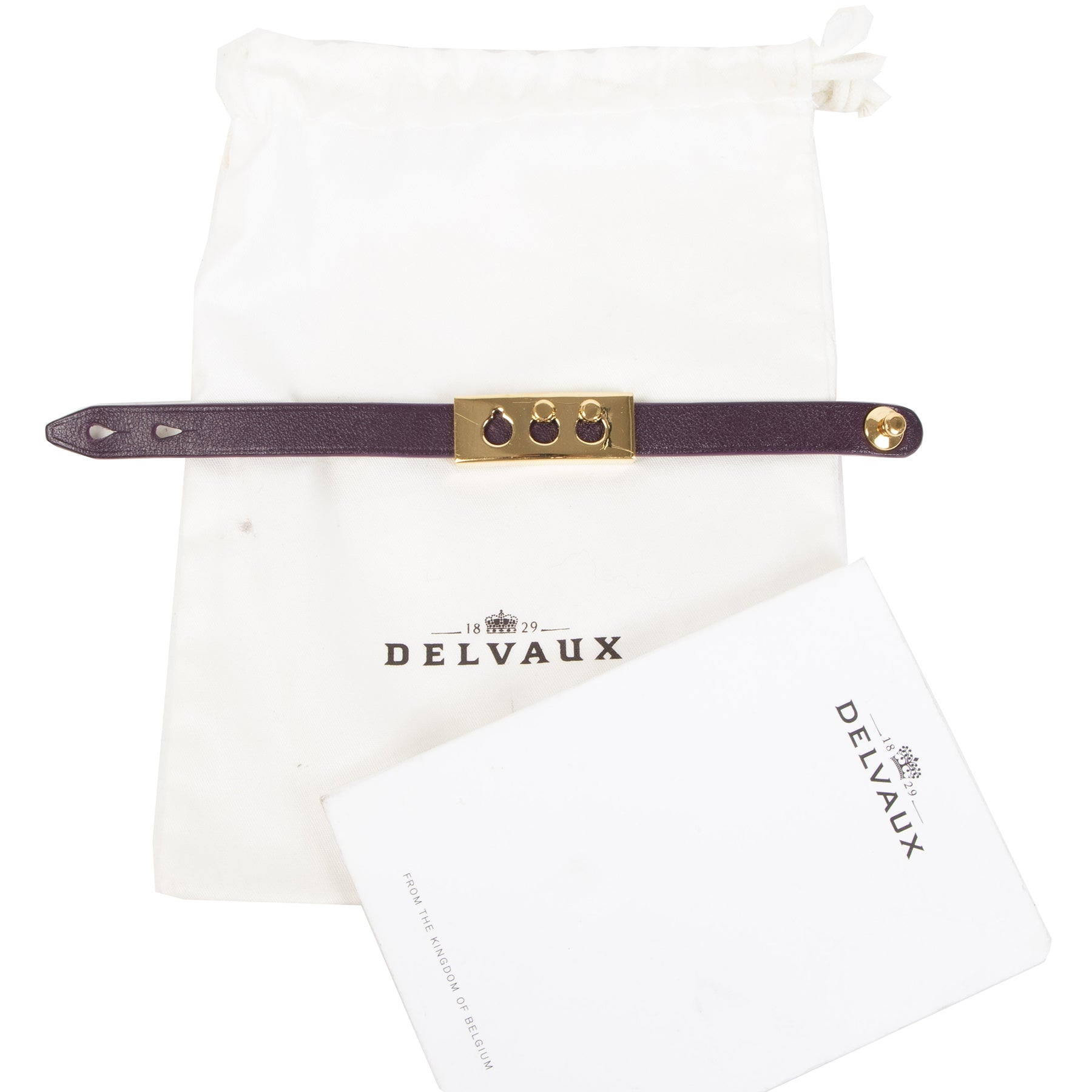 Authentic secondhand Delvaux Purple Tempête Wrap Bracelet designer accessories designer brands fashion luxury vintage webshop safe secure online shopping worldwide shipping delivery Antwerp Belgium