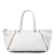 Authentic second-hand vintage Bottega Veneta Cream Cervo Deerskin Perforated Zip Tote buy online webshop LabelLOV