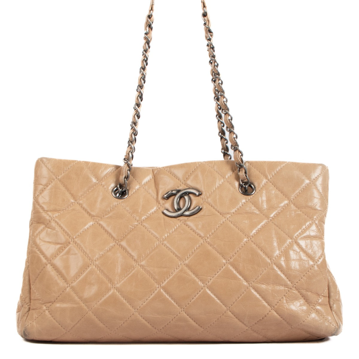 Chanel Beige Glazed Calfskin Tote Bag