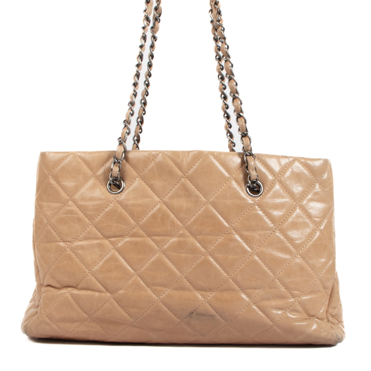 Chanel Tote Bag van geglazuurd kalfsleer in beige