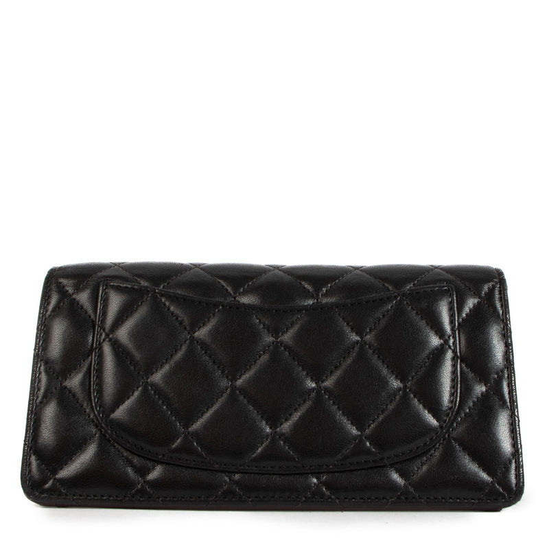 Chanel Black Lambskin Classic Long Wallet
